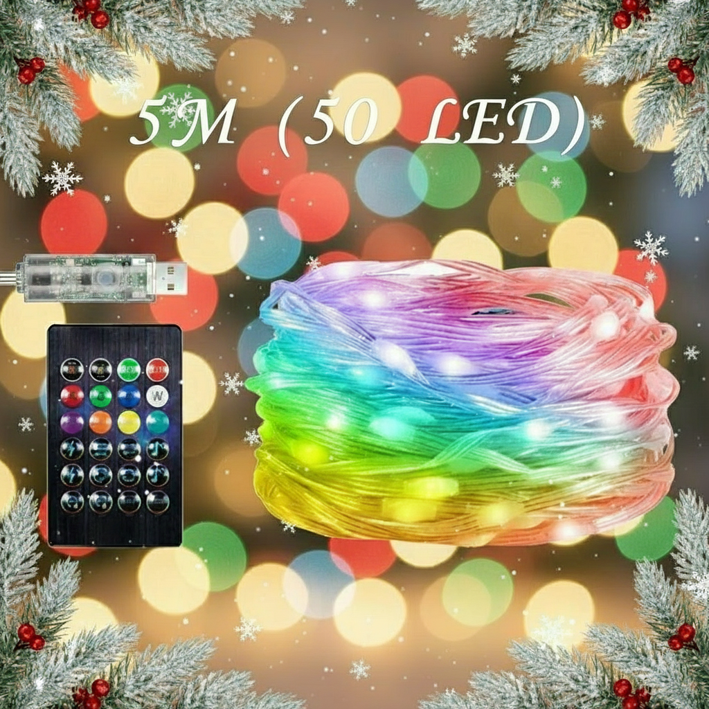 Luces navideñas inteligentes USB RGBIC conexión Bluetooth