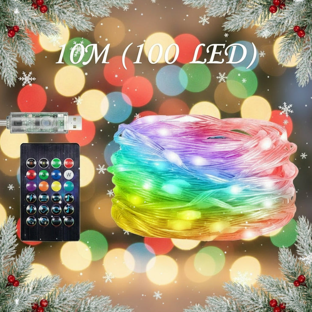 Luces navideñas inteligentes USB RGBIC conexión Bluetooth