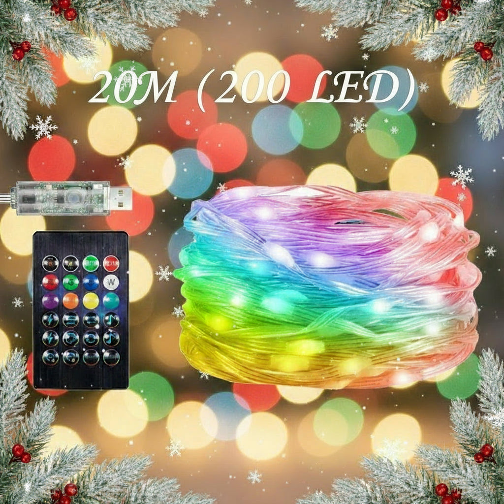 Luces navideñas inteligentes USB RGBIC conexión Bluetooth