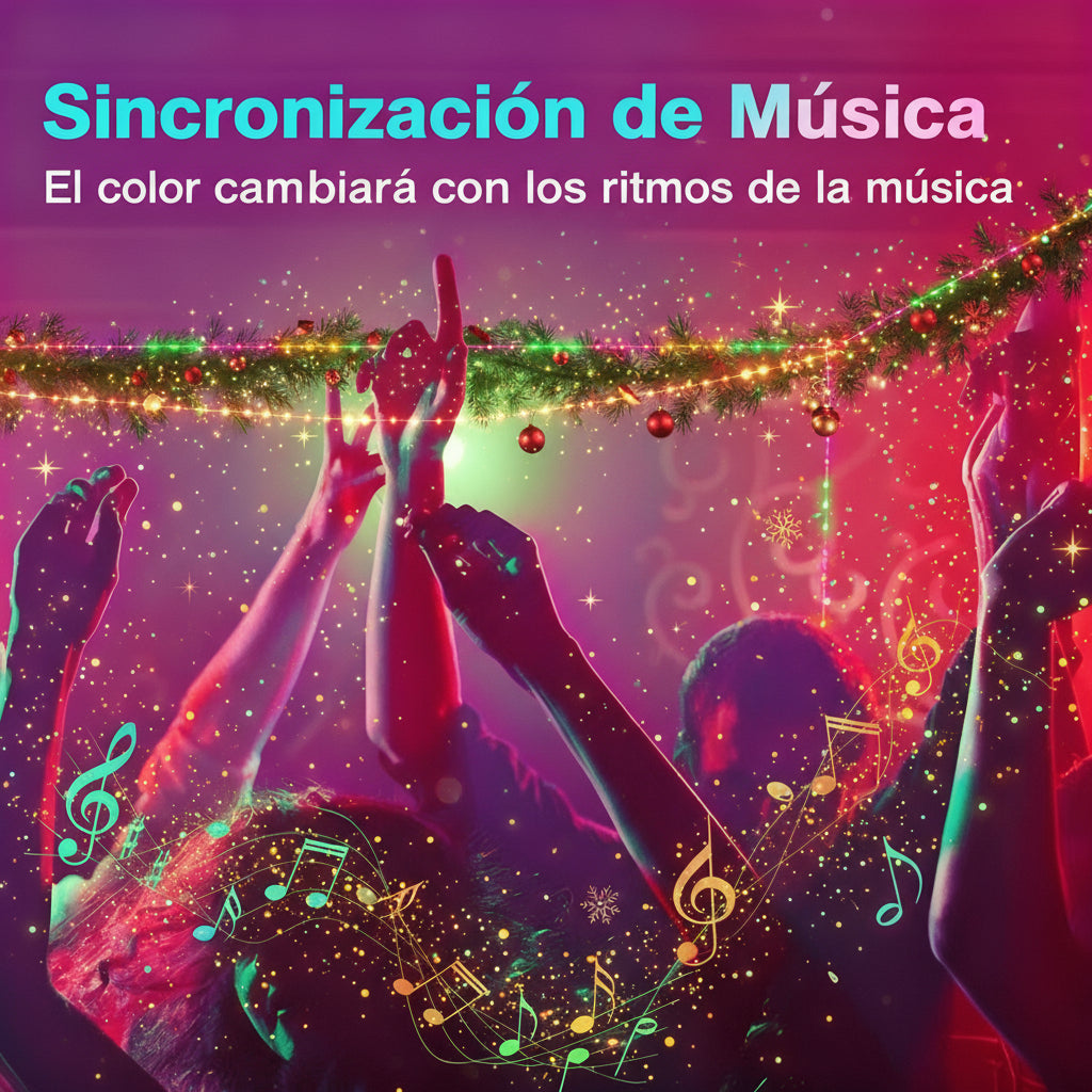 Luces navideñas inteligentes USB RGBIC conexión Bluetooth